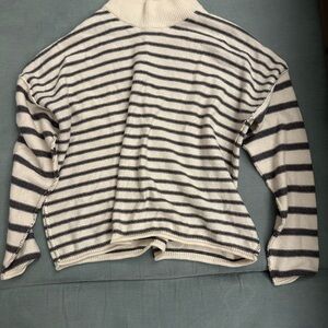 Madewell- Stripe-Play Mockneck Pullover Sweater